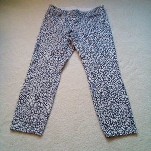 Ann Taylor crop jeans, navy & white, size 10